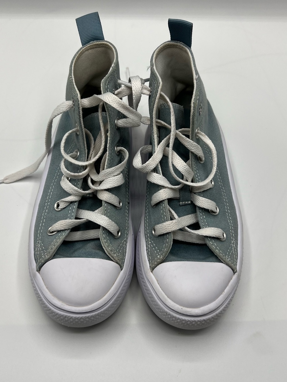 Converse Kids High-Top Sneakers in Teal Blue and White